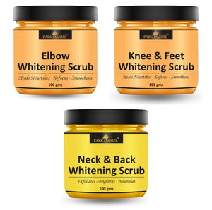 Park Daniel Elbow, Knee Feet and Neck Back Whitening Scrub | Body & Facial Cleaning Scrub Skin Polishing Combo Pack of 3 100 gms(300 gms)